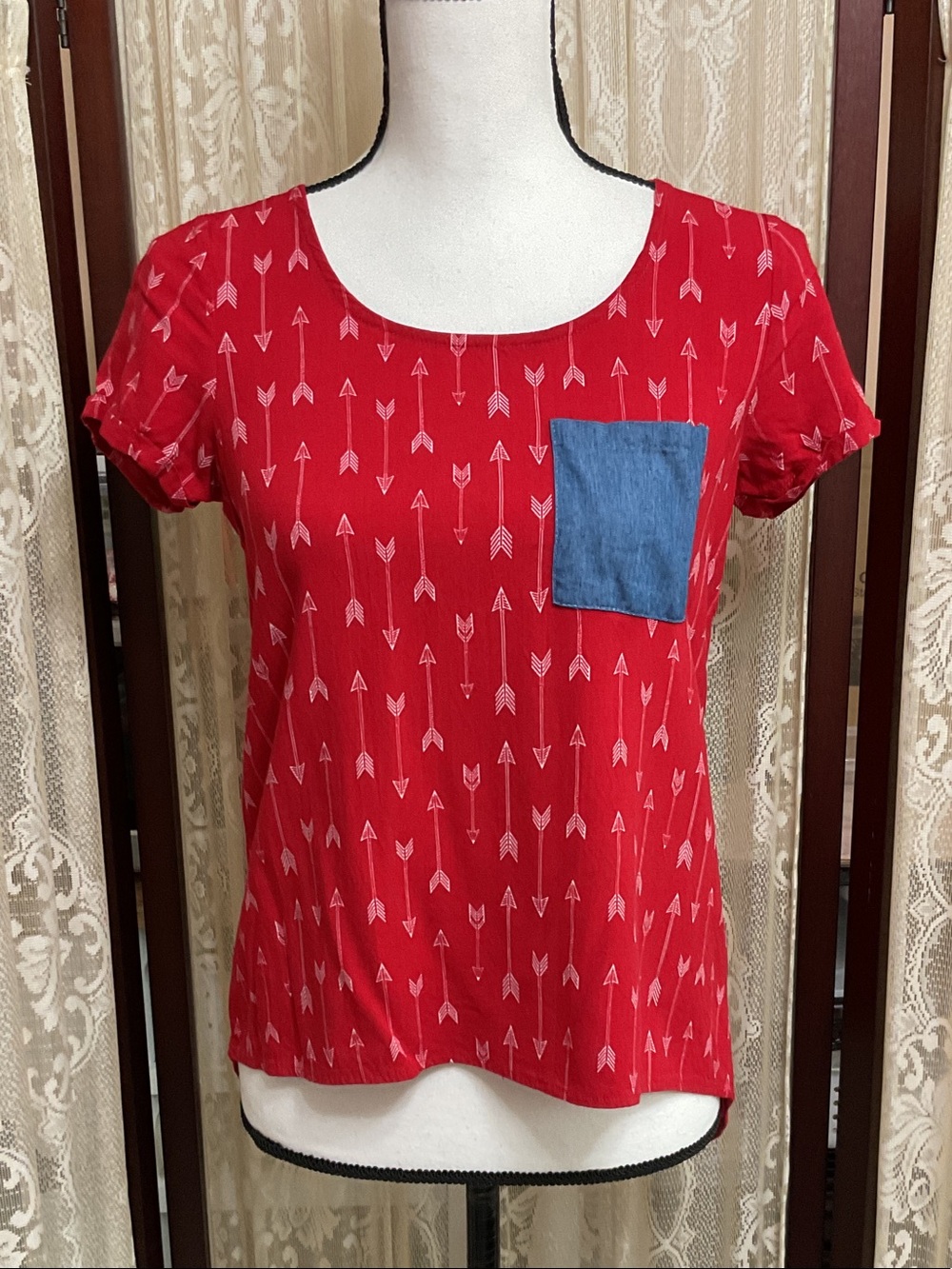 WISHFUL PARK ARROW PRINT S/S TOP - SZ SMALL